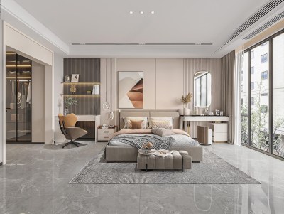 现代卧室3D模型下载